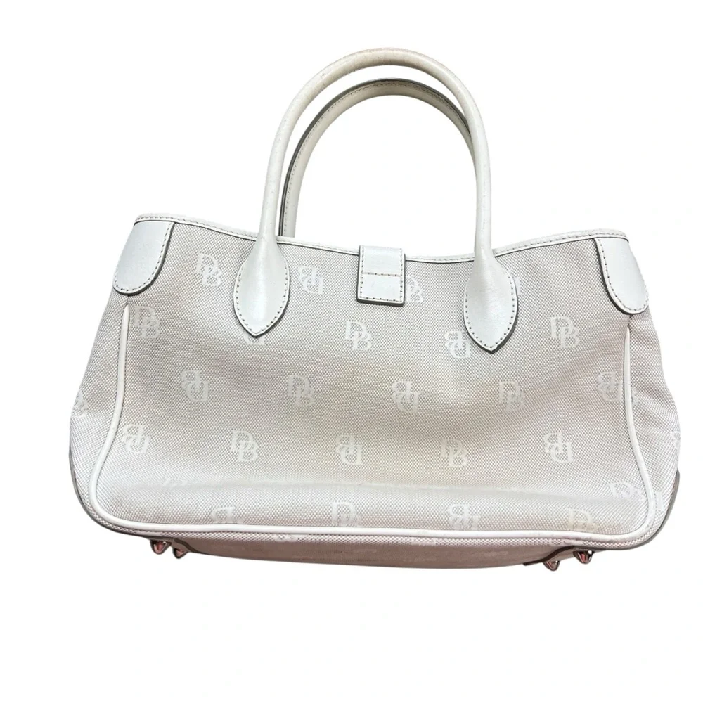 Dooney & Bourke Cream‎ Satchel with Logo Pattern Shoulders Bag